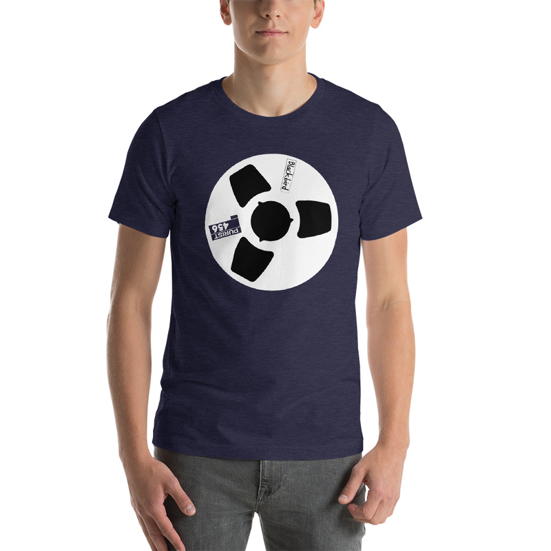 2 Inch Tape graphic t-shirt in Midnight Navy Heather by Blackbird Clothiers Austin, Texas Rock and Roll