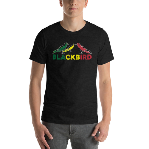 3 Little Birds graphic t-shirt in Black Heather by Blackbird Clothiers Austin, Texas Reggae