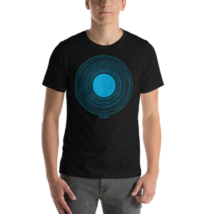 Vinyl LP graphic t-shirt in Black Heather by Blackbird Clothiers Austin, Texas Rock and Roll